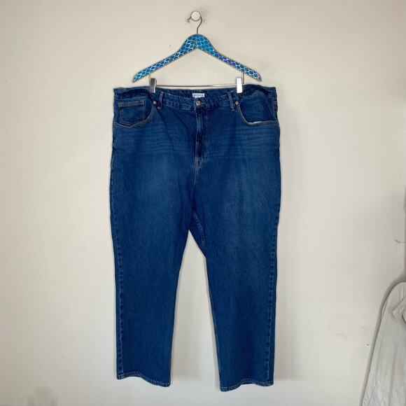 GOOD AMERICAN Good Icon Indigo Wash Crop Straight Leg Jeans Plus Size 24 - Picture 9 of 9
